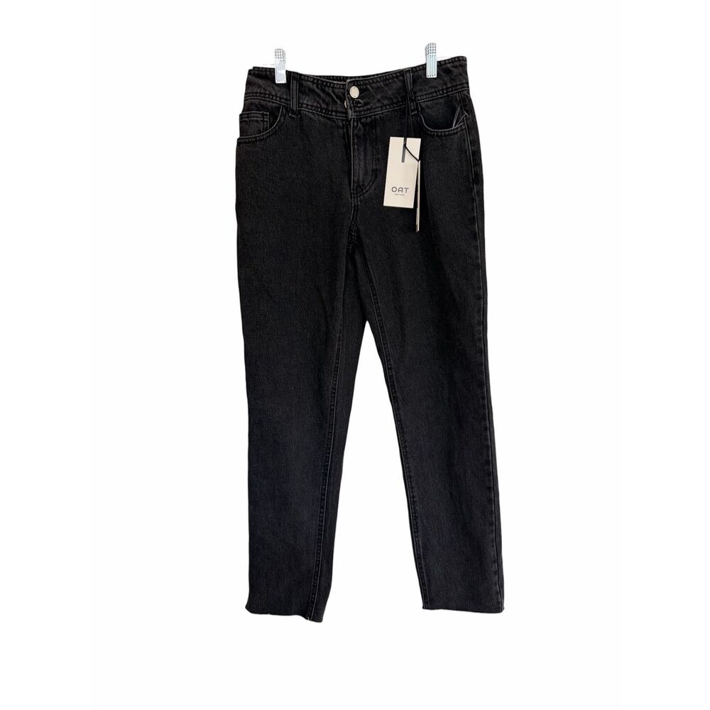 Oat New York Dark Charcoal Mid Rise Straight Jeans Sz 2/26 NWT